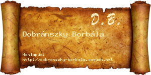 Dobránszky Borbála névjegykártya