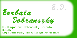 borbala dobranszky business card